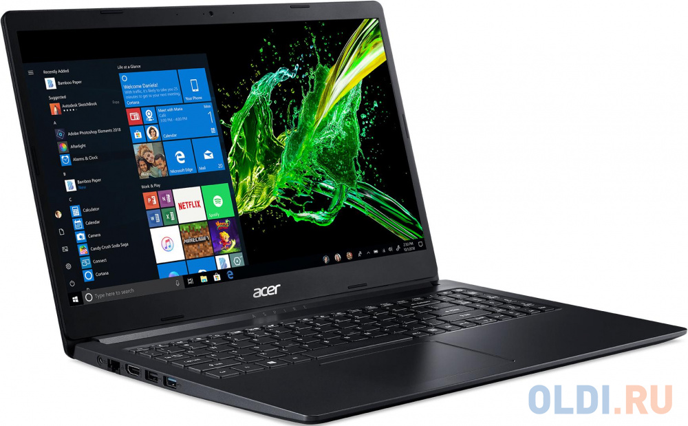 Ноутбук Acer Aspire 3 A315-34-C6GU Celeron N4020 4Gb SSD256Gb Intel UHD Graphics 600 15.6" IPS FHD (1920x1080) Free DOS black WiFi BT Cam 4810mAh NX.HE3EU.058 - фото 2