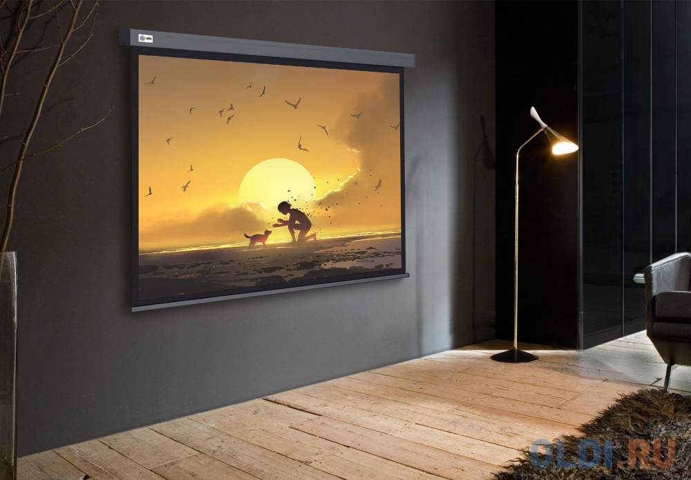 Экран Cactus 124.5x221см Wallscreen CS-PSW-124X221-SG 16:9 настенно-потолочный рулонный серый фото