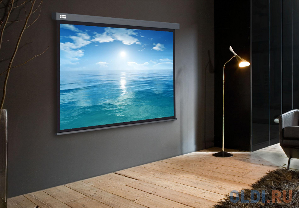 Экран Cactus 104.6x186см Wallscreen CS-PSW-104X186-SG 16:9 настенно-потолочный рулонный серый - фото 2