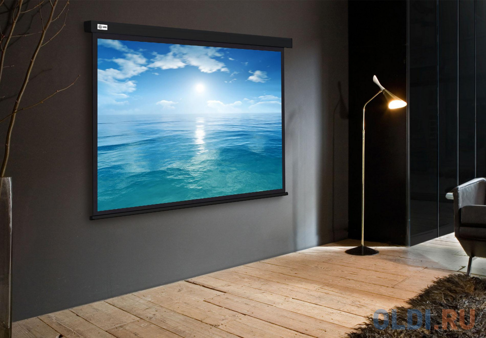 Экран Cactus 104.6x186см Wallscreen CS-PSW-104X186-BK 16:9 настенно-потолочный рулонный черный фото