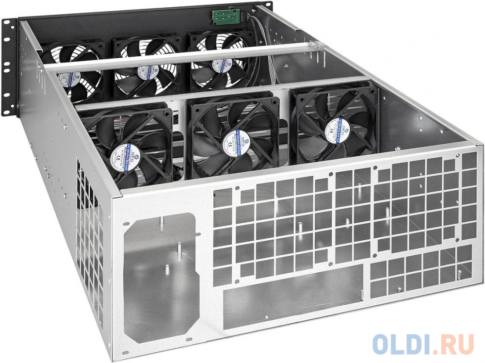 Корпус для майнинга ExeGate Pro 6-650 <без БП, 2*USB, 6*fan 120мм, места под: 6 видеокарт, 1 БП, RM 4U> фото