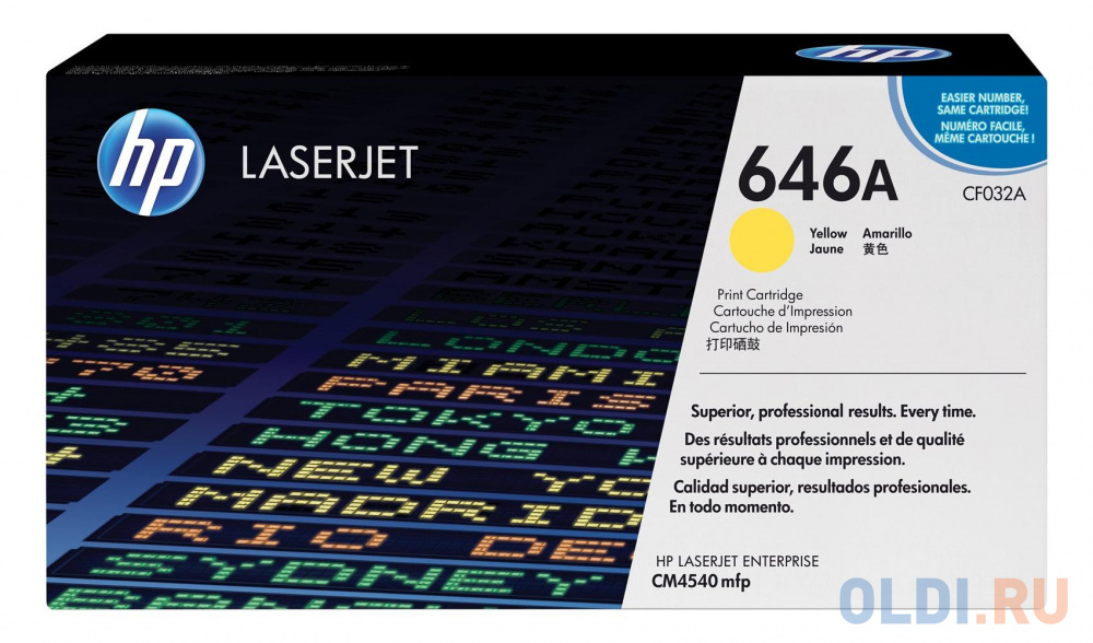 Картридж HP 646a CF032AC для LaserJet Enterprise CM4540 12500стр желтый картридж hi   cf360x 12500стр