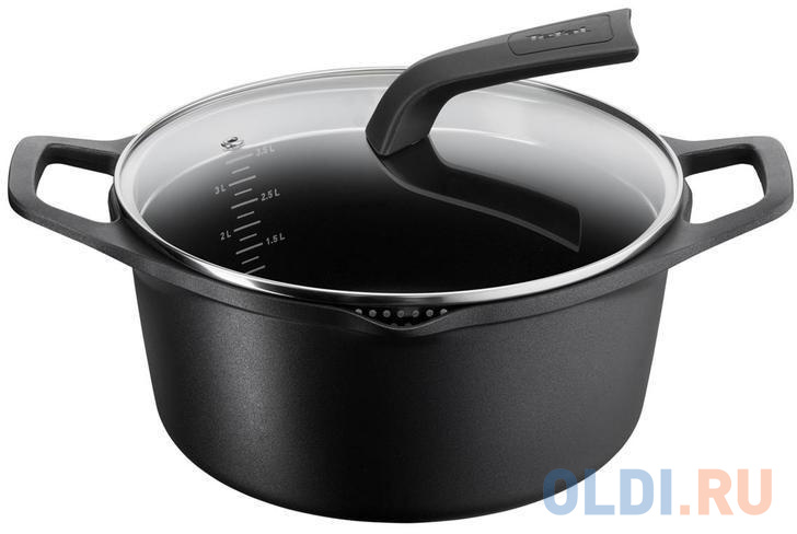 

Кастрюля Tefal E2324474 2.6л. d=20см (с крышкой) черный (2100123565)