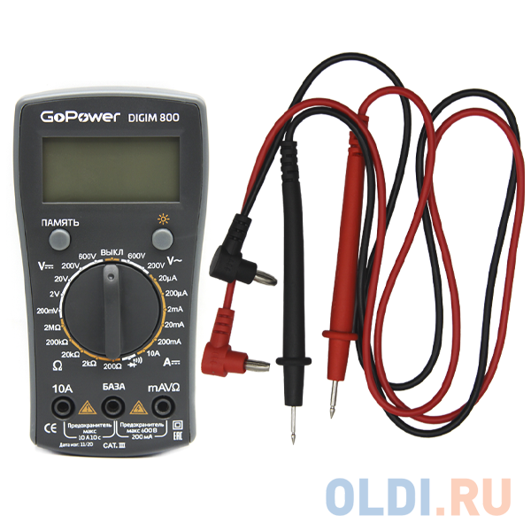 Мультиметр GoPower DigiM 800 (1/80) Мультиметр GoPower DigiM 800 (1/80) фото