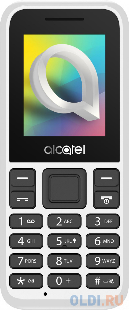 Мобильный телефон Alcatel 1068D белый моноблок 2Sim 1.8" 128x160 Nucleus 0.08Mpix GSM900/1800 GSM1900 MP3 FM microSD max32Gb 1068D-3BALRU12 - фото 1