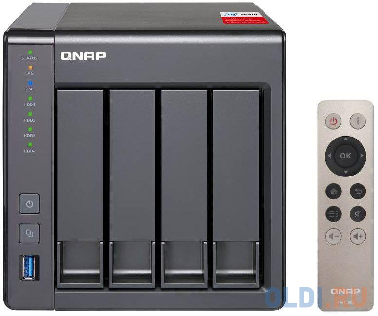 

Сетевое хранилище NAS Qnap Original D4 PRO (REV. B) 4-bay настольный Celeron J1900