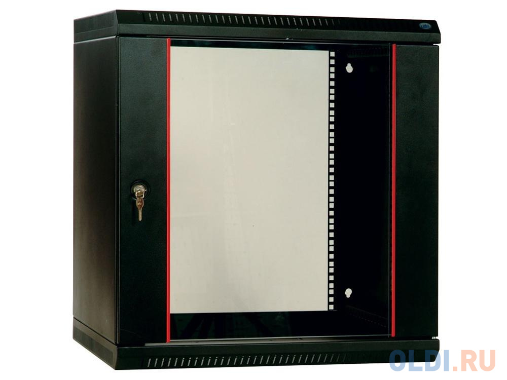 Шкаф настенный разборный 12U ЦМО ШРН-Э-12.350-9005 600х350mm дверь стекло черный