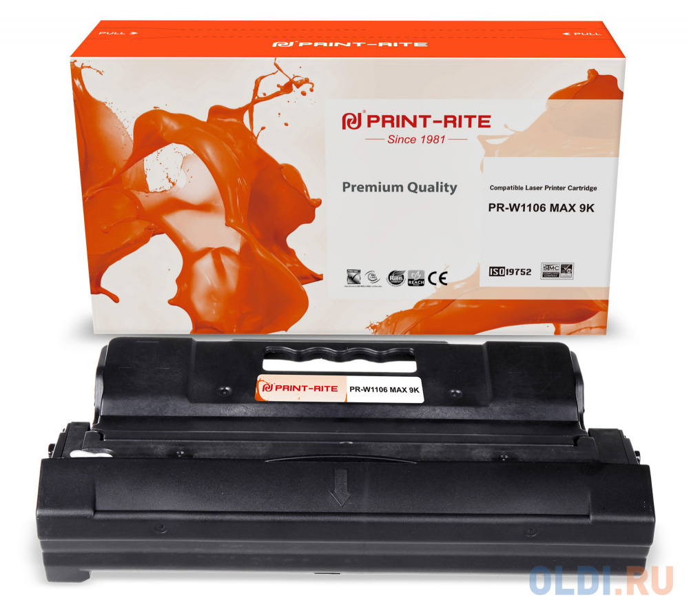 Картридж лазерный Print-Rite TFHB6DBPU1J PR-W1106 MAX W1106 MAX черный (9000стр.) для HP Laser 107a/107r/107w/135a MFP/135r MFP/135w MFP/137fnw MFP фото