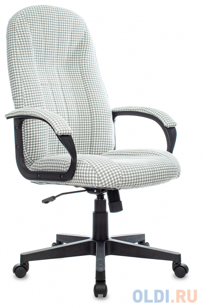 Кресло руководителя Бюрократ T-898AXSN серый Morris-1 гусин.лапка крестов. пластик черный