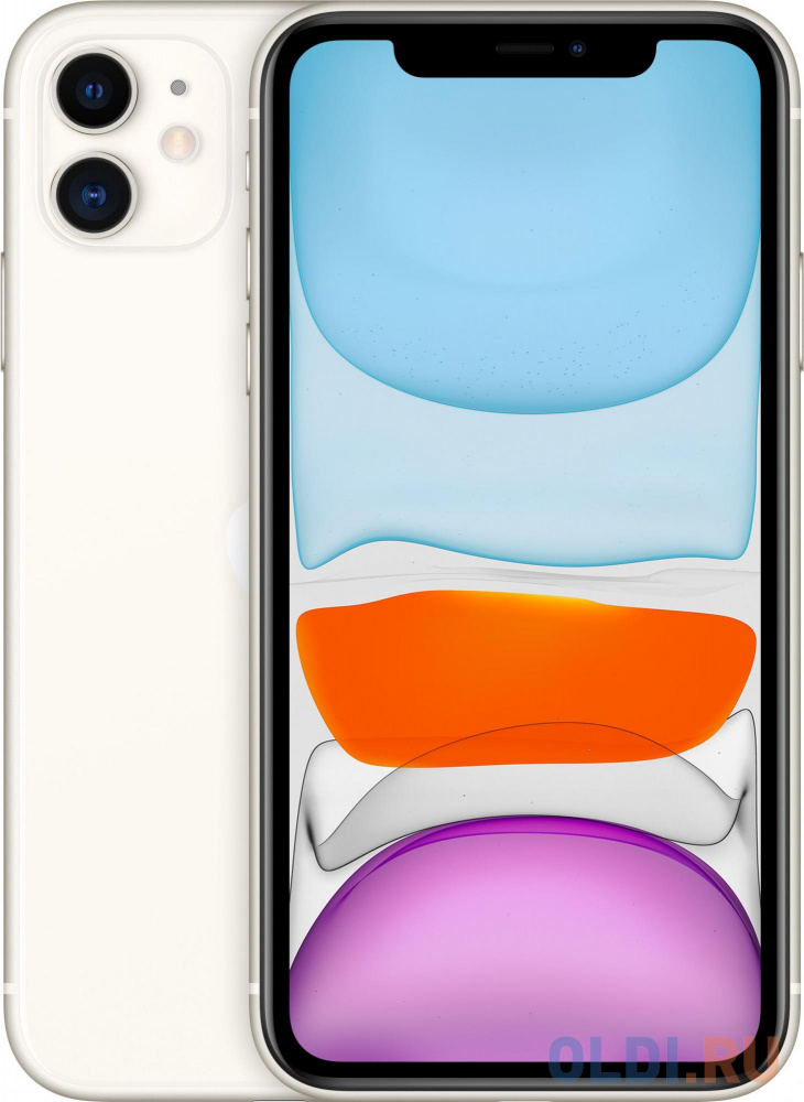 

Смартфон Apple A2221 iPhone 11 64Gb 4Gb белый моноблок 3G 4G 1Sim 6.1" 828x1792 iOS 15 12Mpix 802.11 a/b/g/n/ac/ax NFC GPS GSM900/1800 GSM1900 To