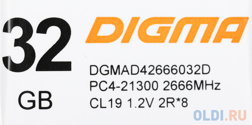 Память DDR4 32Gb 2666MHz Digma DGMAD42666032D RTL PC4-21300 CL19 DIMM 288-pin 1.2В dual rank фото