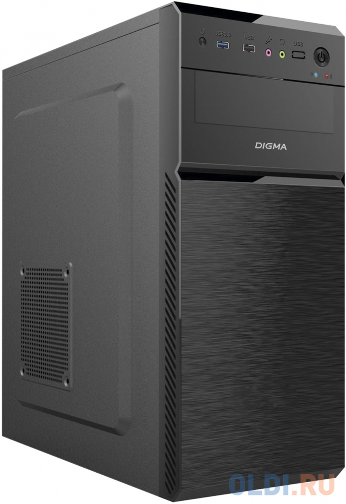 Корпус Digma DC-ATX101-U2 черный без БП ATX 1x80mm 2x120mm 2xUSB2.0 audio фото