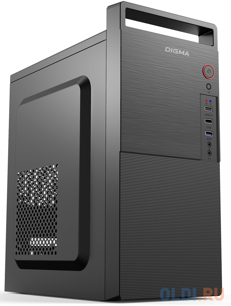 Корпус Digma DC-MATX101-U2 черный без БП mATX 1x80mm 2x120mm 2xUSB2.0 audio фото