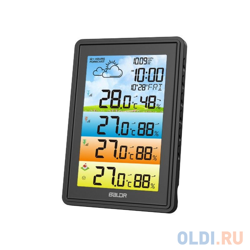 BALDR B0360WST4H4PR-BLACK беспроводная метеостанция с тремя внешними датчиками, черный Вид№2