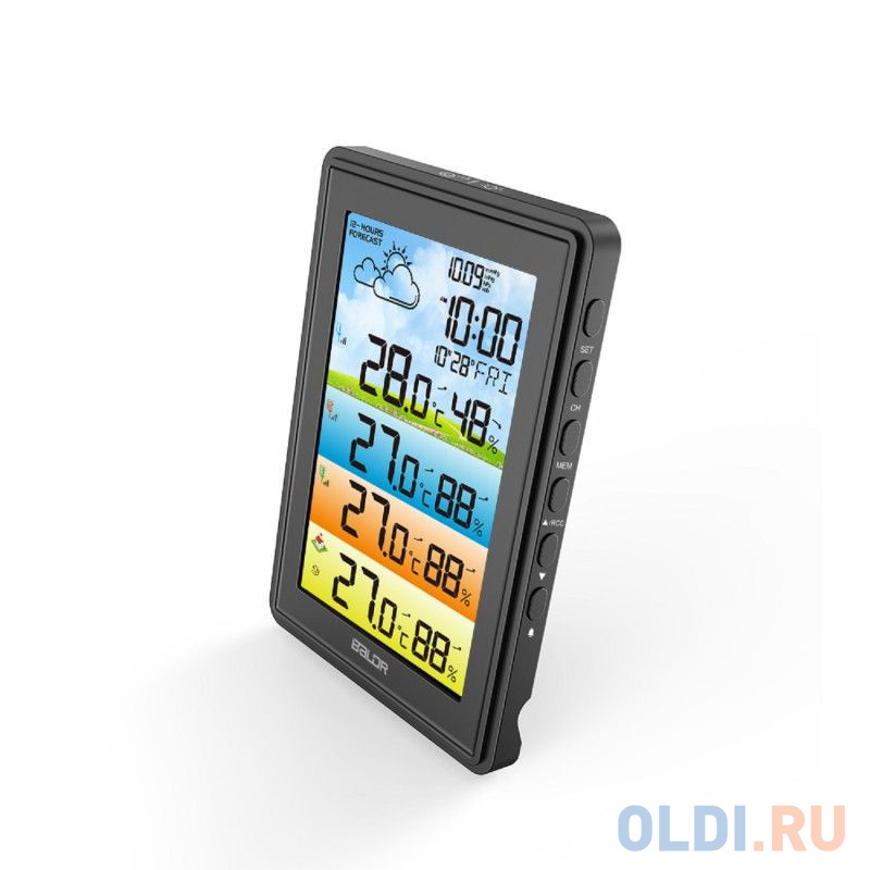 BALDR B0360WST4H4PR-BLACK беспроводная метеостанция с тремя внешними датчиками, черный Вид№7