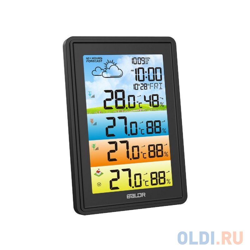 BALDR B0360WST4H4PR-BLACK беспроводная метеостанция с тремя внешними датчиками, черный Вид№9