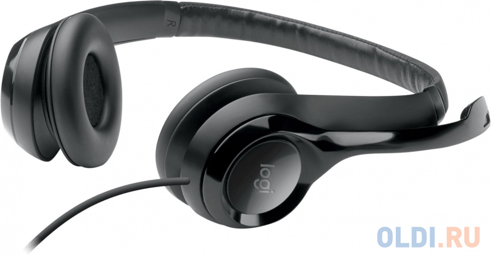 Наушники с микрофоном Logitech H390 черный 1.9м накладные USB оголовье (981-000014) фото