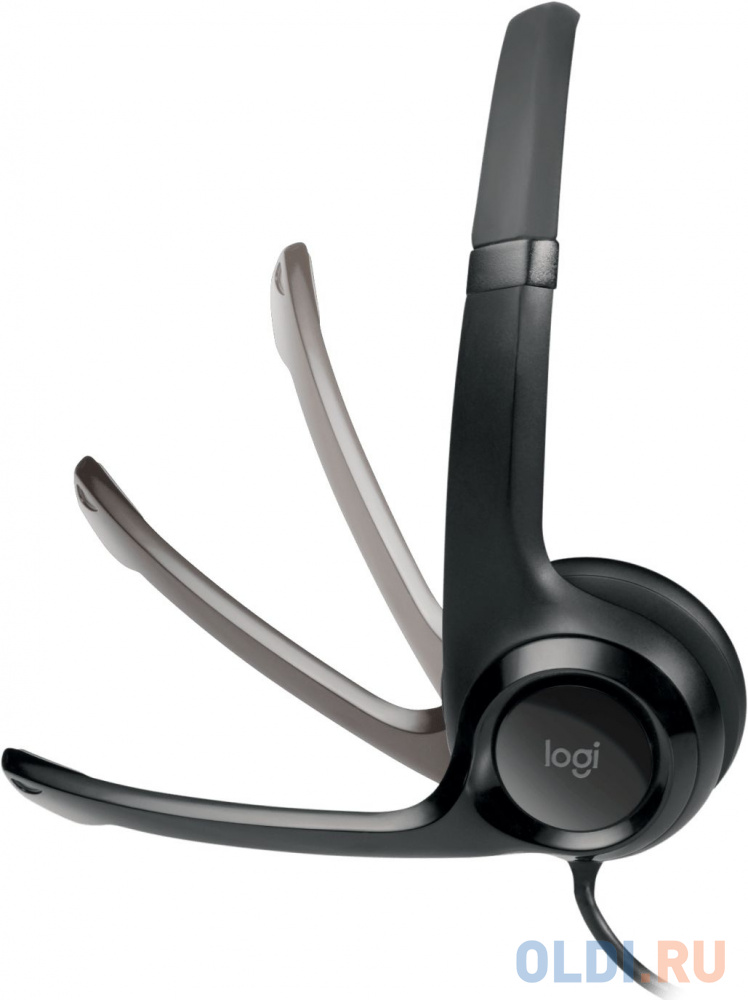 Наушники с микрофоном Logitech H390 черный 1.9м накладные USB оголовье (981-000014) фото