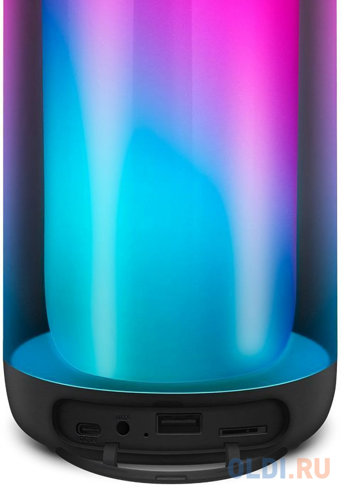 Мобильные колонки SVEN PS-260 1.0 чёрные (10W, mini Jack, USB, Bluetooth, micro SD, подсветка, USB Type-C, 2000 мA) фото