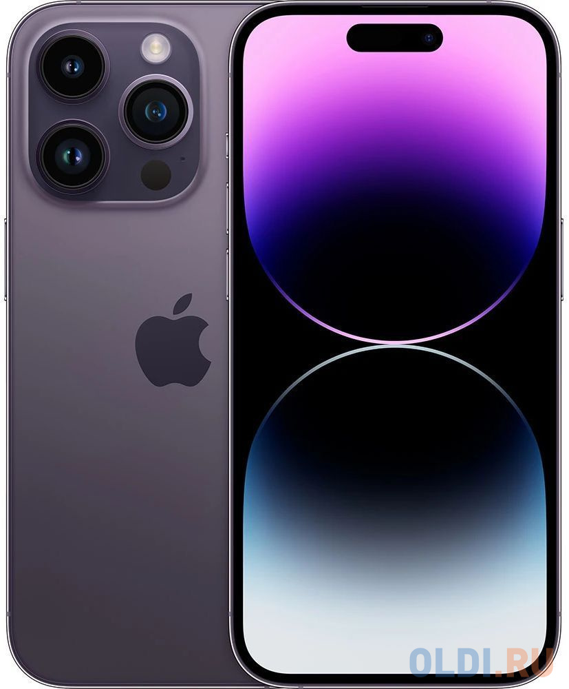 

Смартфон Apple A2892 iPhone 14 Pro 256Gb 6Gb темно-фиолетовый моноблок 3G 4G 6.1" 1179x2556 iOS 16 48Mpix 802.11 a/b/g/n/ac/ax NFC GPS GSM900/180