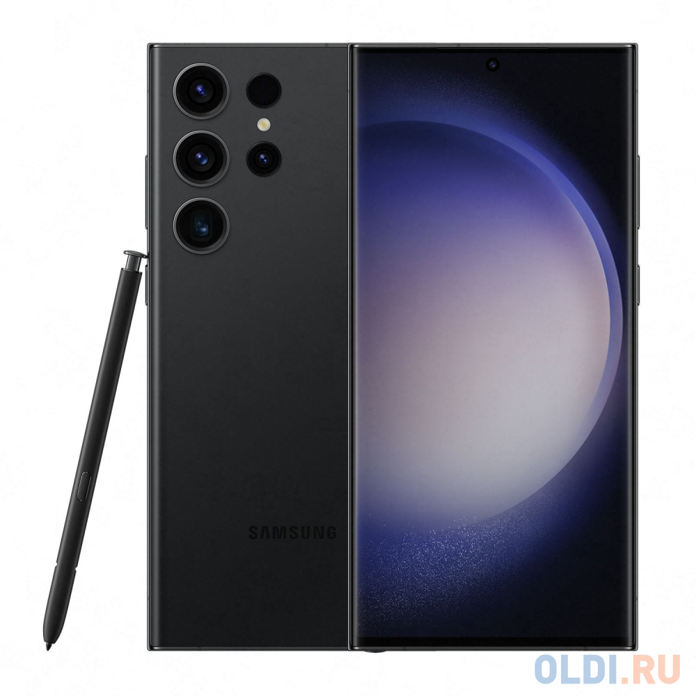 Смартфон Samsung SM-S918B Galaxy S23 Ultra 256Gb 12Gb черный фантом моноблок 3G 4G 2Sim 6.8" 1440x3088 Android 13 200Mpix 802.11 a/b/g/n/ac/ax NF