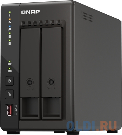 SMB QNAP TS-253E-8G NAS, 2-tray w/o HDD. 2xHDMI-port. 4-core Celeron J6412 2-2.6 GHz, 8GB DDR,  2x2.5Gb LAN, 2 x M.2 2280 PCIe Gen 3 x2, 2x USB 3.2 Ge - фото 3