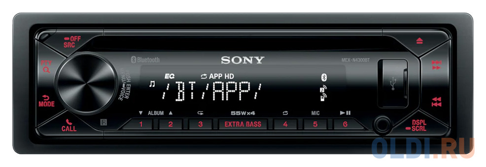 

Автомагнитола CD Sony MEX-N4300BT 1DIN 4x55Вт