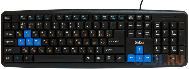 

Клавиатура проводная Dialog Multimedia KM-025U USB черный синий