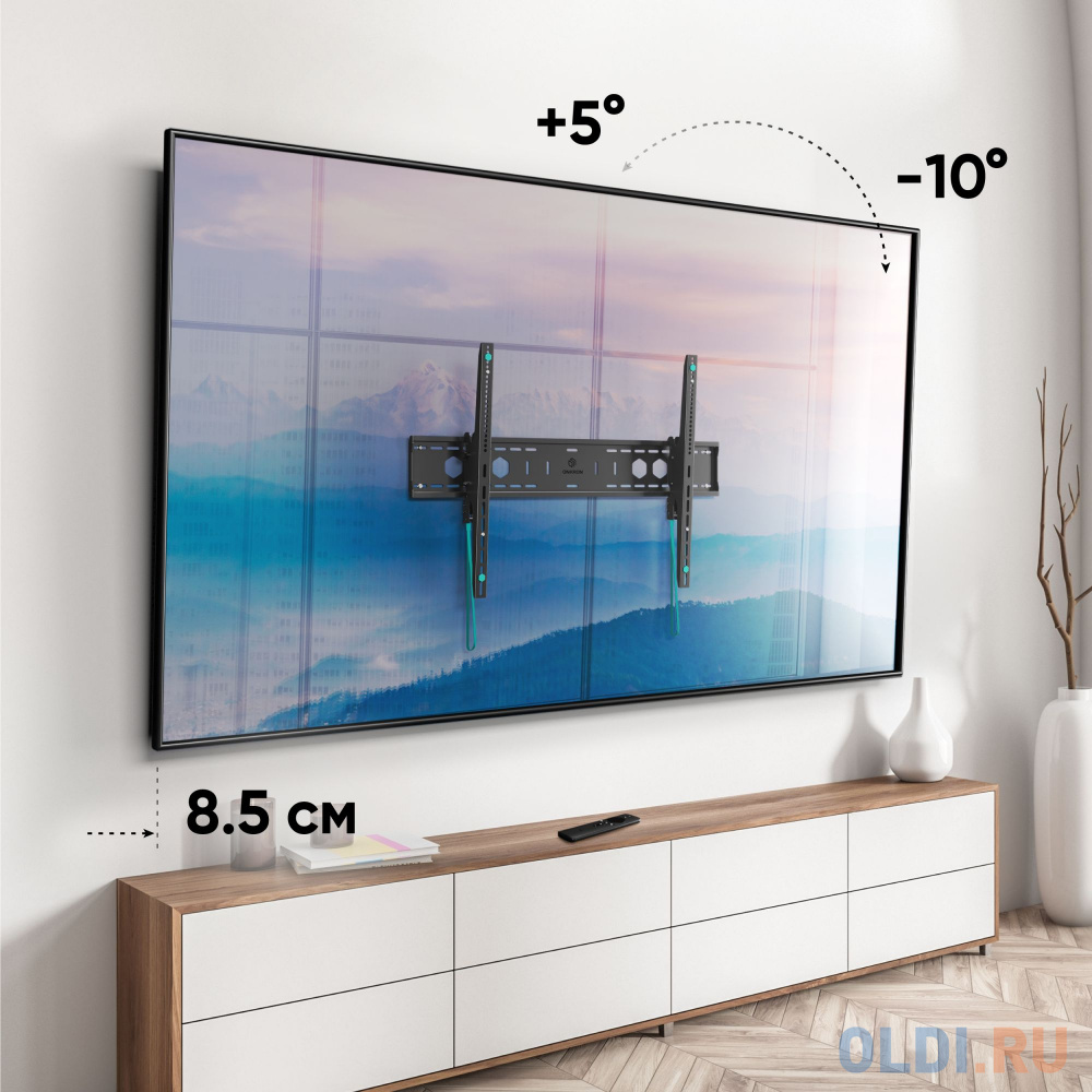 Кронштейн для телевизора Onkron UT12 черный 60"-110" макс.120кг настенный наклон фото