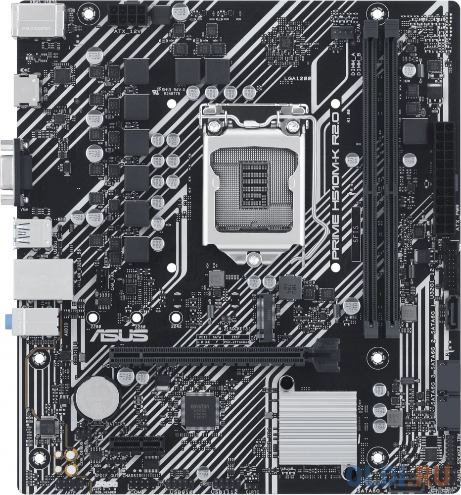 Материнская плата Asus PRIME H510M-K R2.0 Soc-1200 Intel H470 2xDDR4 mATX AC`97 8ch(7.1) GbLAN+VGA+HDMI asus proart rtx4080 16g rtx4080 hdmi 1 dp 3 16g d6x bulk pack 90yv0ix0 m0nb00