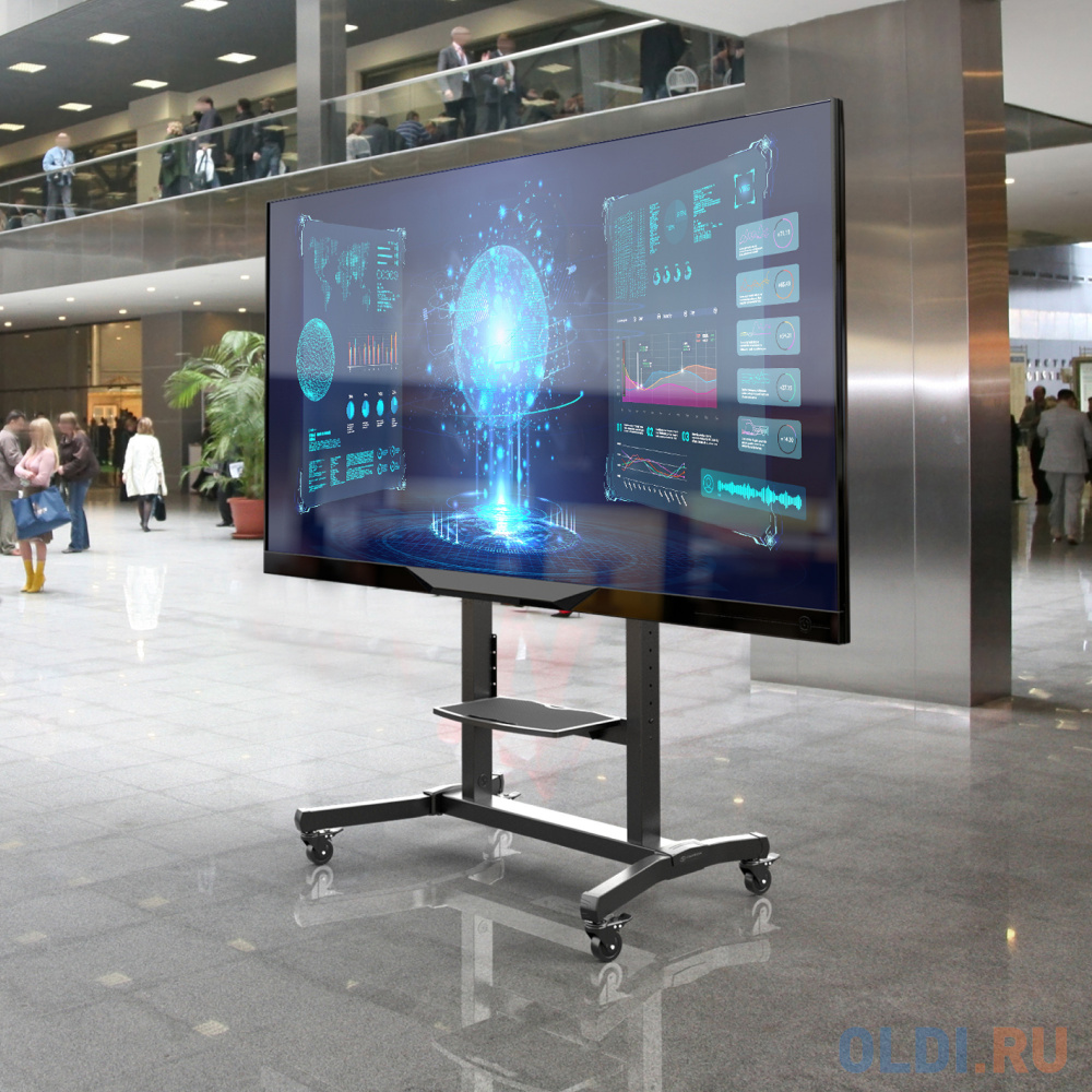 ONKRON стойка для телевизора с кронштейном 50"-100", мобильная, чёрная TS1991 фото