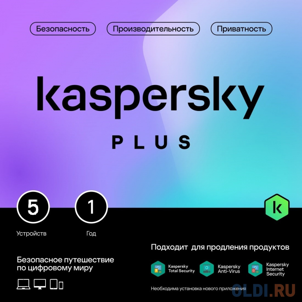 Антивирус Kaspersky Plus + Who Calls 5 устр 1 год  Новая лицензия Card [kl1050roefs] Вид№7