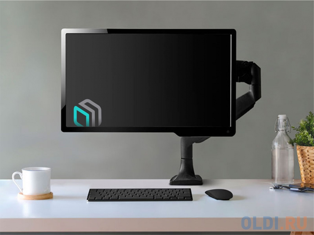 Кронштейн для мониторов ONKRON G100, до 32", до 9кг, настольный, поворот и наклон верт.перемещ., белый фото