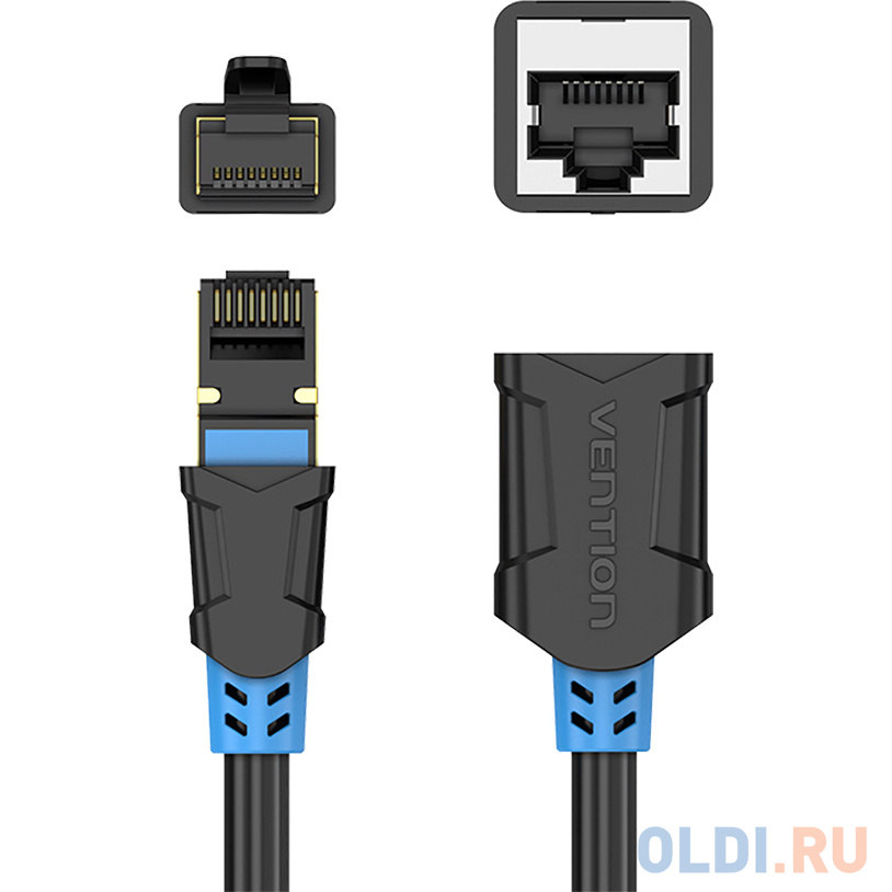 Патч-корд удлинитель Vention прямой SSTP cat.6, RJ45 - 1.5м. Черный фото
