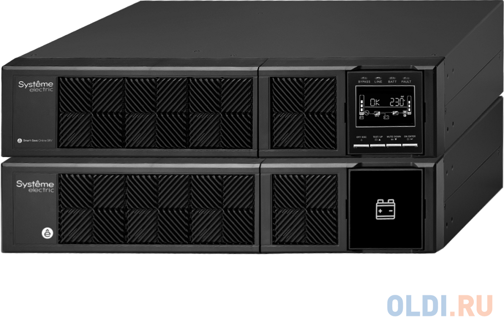 Systeme Electriс Smart-Save Online SRV, 6000VA/5400W, On-Line, Extended-run, Rack 4U(Tower convertible), LCD, Out: Hardwire, SNMP Intelligent Slot, US apc smart ups rt 10000va 8000w on line out 220 240v 4xc13 4xc19 4xiec jumpers tower rack 6u convertible extended run pre inst snmp