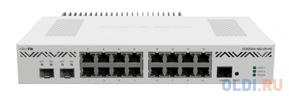 Коммутатор MikroTik CCR2004-16G-2S+PC 16G 2SFP+ управляемый коммутатор dahua dh pfs3220 16gt 190 18g 2sfp 14poe 190w управляемый