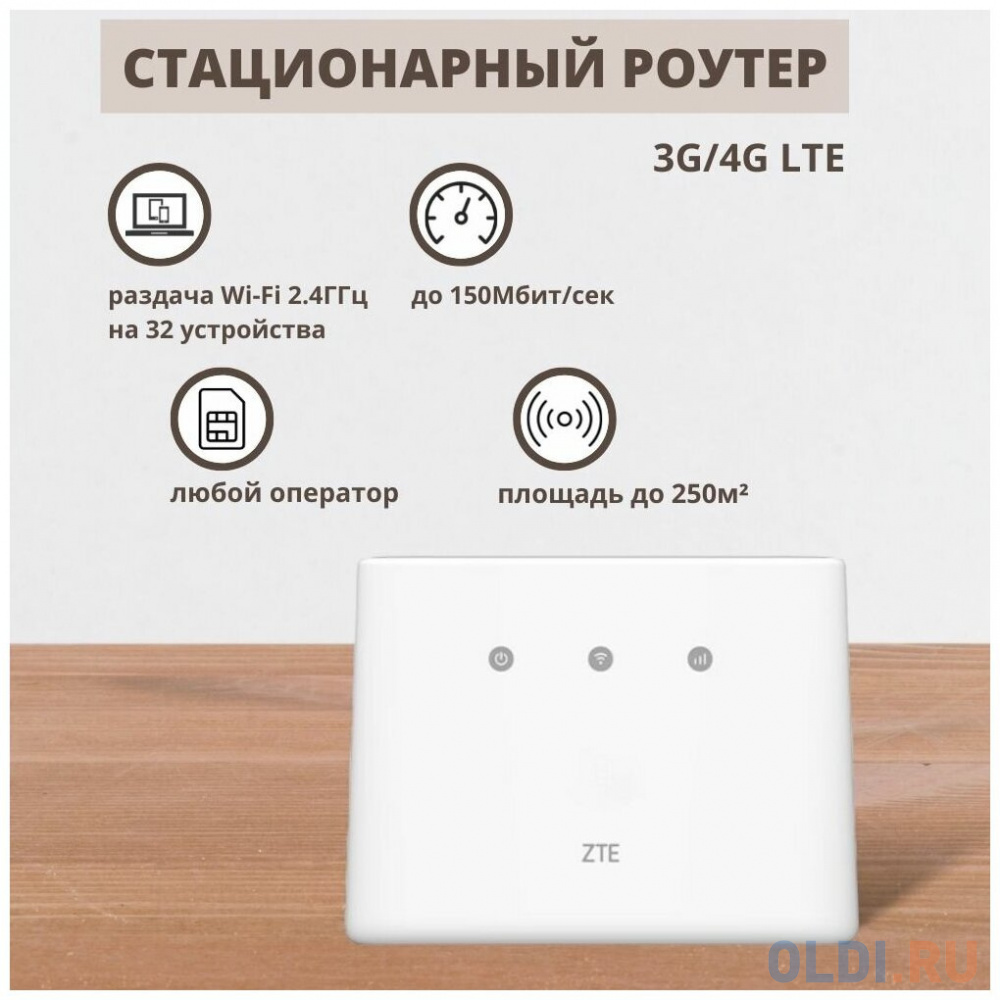 Интернет-центр ZTE MF293N,  белый фото
