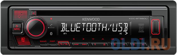 Автомагнитола CD Kenwood KDC-BT560U 1DIN 4x50Вт автомагнитола cd kenwood kdc bt560u 1din 4x50вт
