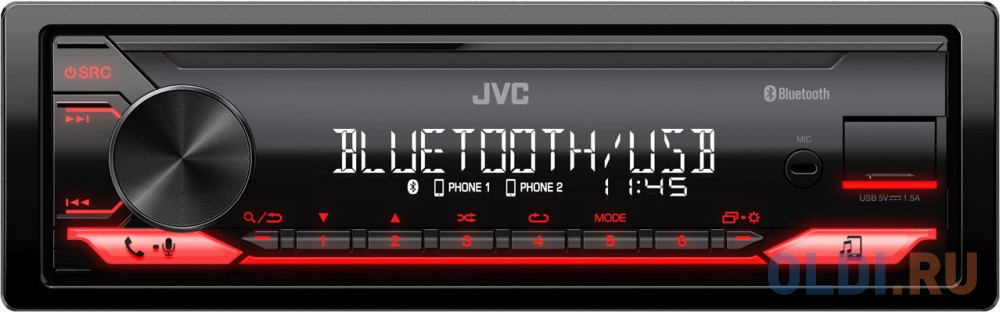 Автомагнитола JVC KD-X182BT 1DIN 4x50Вт автомагнитола cd kenwood kdc bt560u 1din 4x50вт