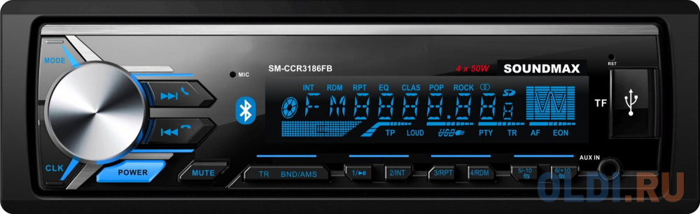 

Автомагнитола Soundmax SM-CCR3186 1DIN 4x50Вт