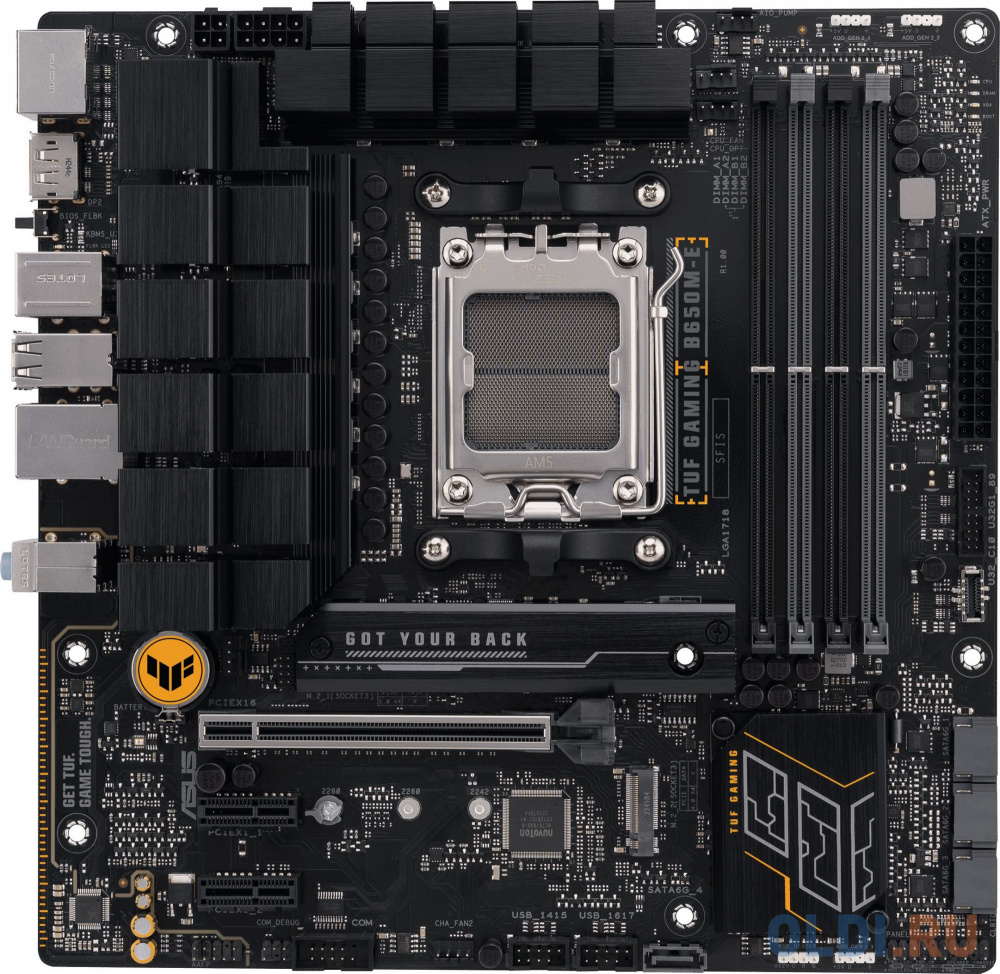 Материнская плата Asus TUF GAMING B650M-E SocketAM5 AMD B650 4xDDR5 mATX AC`97 8ch(7.1) 2.5Gg RAID+HDMI+DP материнская плата gigabyte b650m ds3h