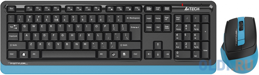 Клавиатура + мышь A4Tech Fstyler FG1035 клав:черный/синий мышь:черный/синий USB беспроводная Multimedia (FG1035 NAVY BLUE) клавиатура мышь a4tech fstyler fgs1110q клав серый мышь серый usb беспроводная multimedia