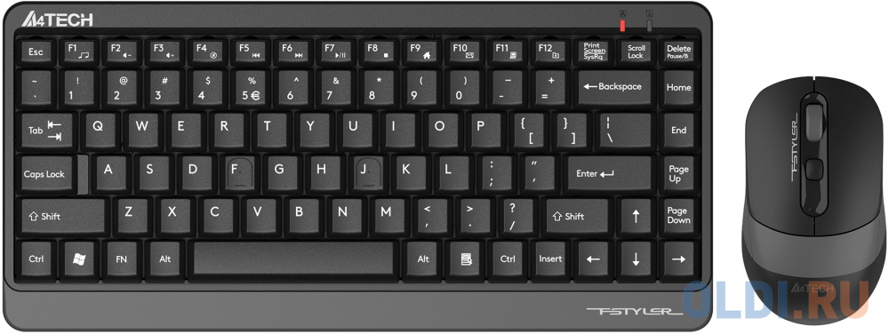 Клавиатура + мышь A4Tech Fstyler FG1110 клав:черный/серый мышь:черный/серый USB беспроводная Multimedia (FG1110 GREY) мышь беспроводная a4tech fstyler fg30s белый серый usb