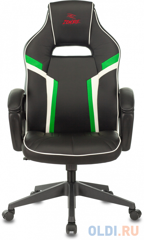 Кресло игровое Zombie Z3 черный/зеленый эко.кожа крестов. пластик VIKING ZOMBIE Z3 GRN - фото 2