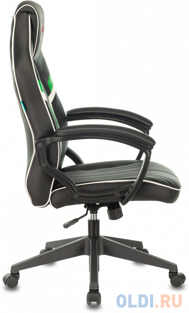 Кресло игровое Zombie Z3 черный/зеленый эко.кожа крестов. пластик VIKING ZOMBIE Z3 GRN - фото 3