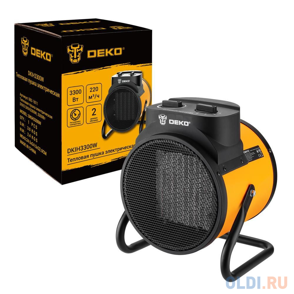 Тепловая пушка электрическая DEKO DKIH3300W, 3300Вт [082-1011]