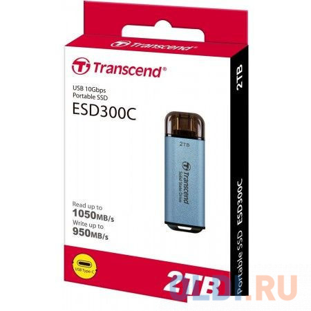 Накопитель SSD Transcend USB-C 2TB TS2TESD300C ESD300 голубой Вид№7