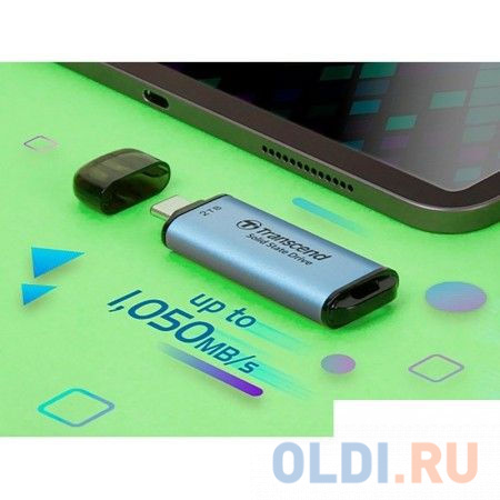 Накопитель SSD Transcend USB-C 2TB TS2TESD300C ESD300 голубой Вид№8