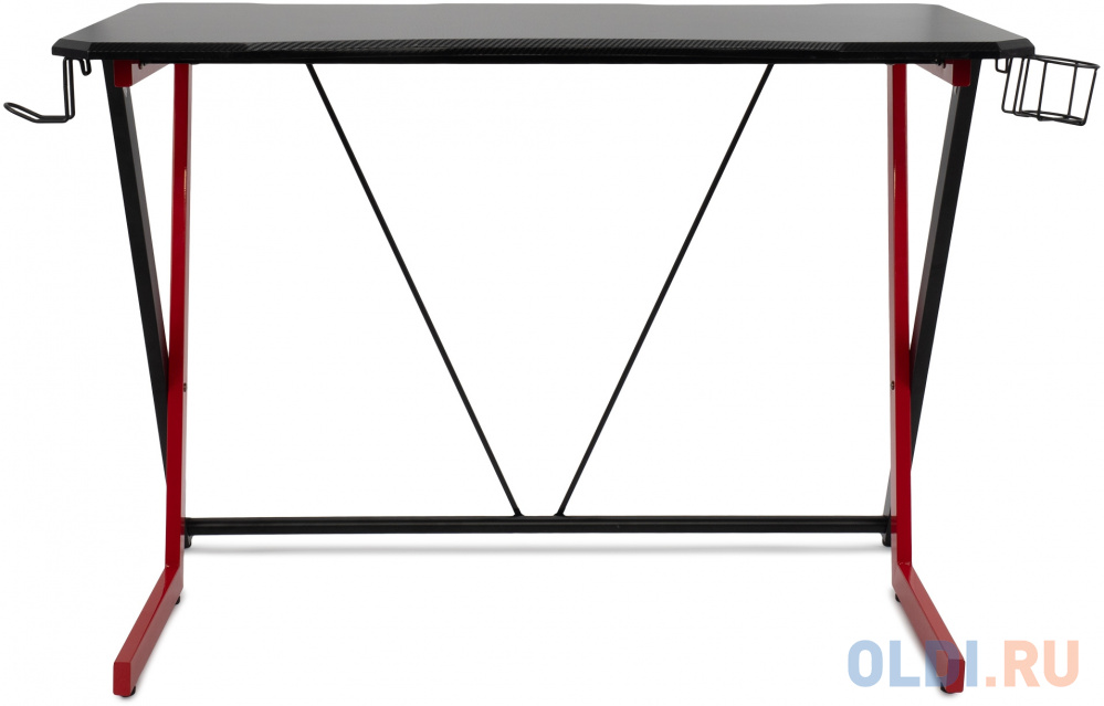 Стол игровой Оклик 521G столешница МДФ черный каркас красный 110х60см - фото 3