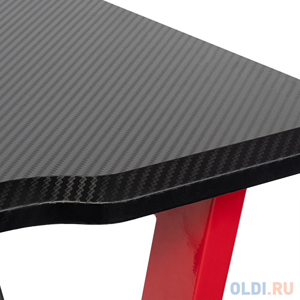 Стол игровой Оклик 521G столешница МДФ черный каркас красный 110х60см - фото 7